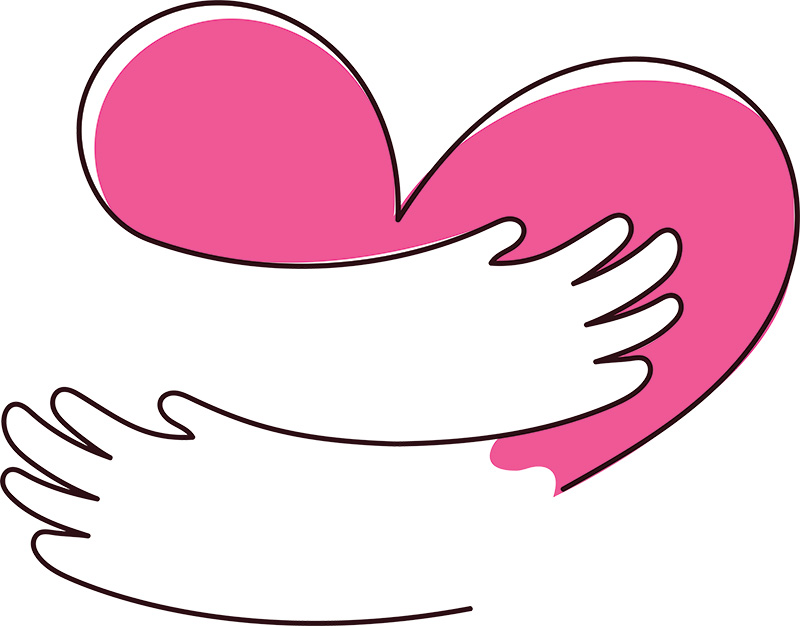 Hugging a heart